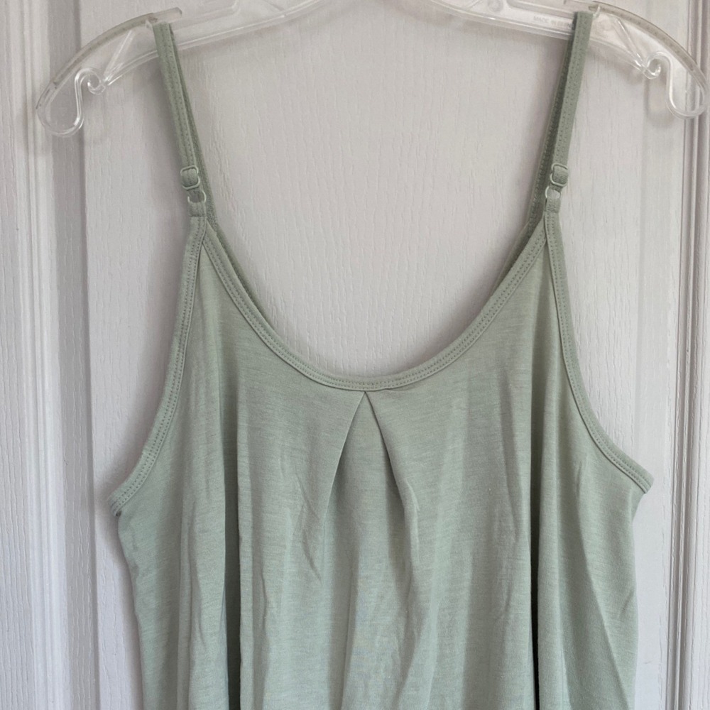 Zenana Womens Light Sage Green Pleated Scoop Neck Cami Tank Top RT-1867AB Large - Picture 10 of 11